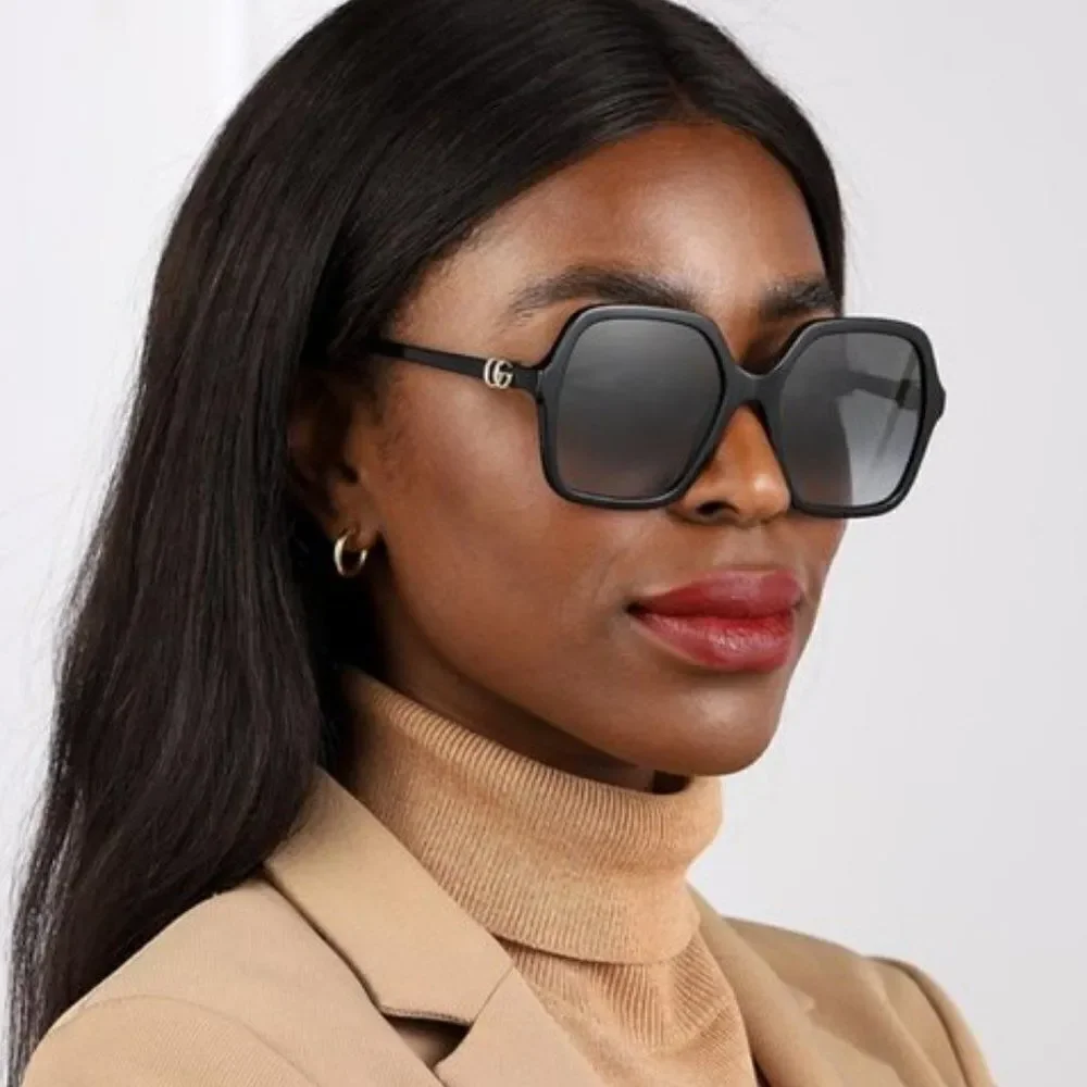 NEW GUCCI GG1072S 001 Black Gray Gradient Square Women Sunglasses